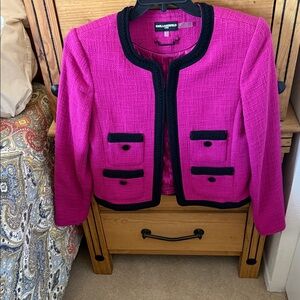 Karl Lagerfeld Fuchsia Blazer with Black Accents